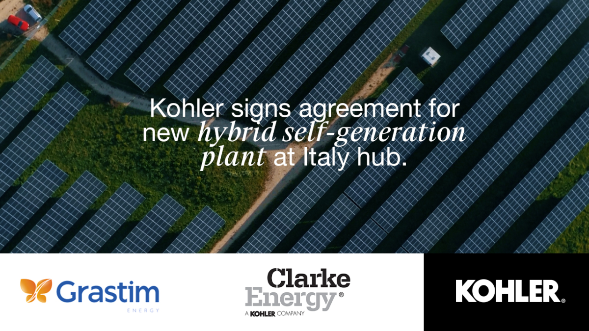 Kohler Engines and Grastim sign agreement for a hybrid photovoltaic/ trigeneration and “hydrogen ready” plant