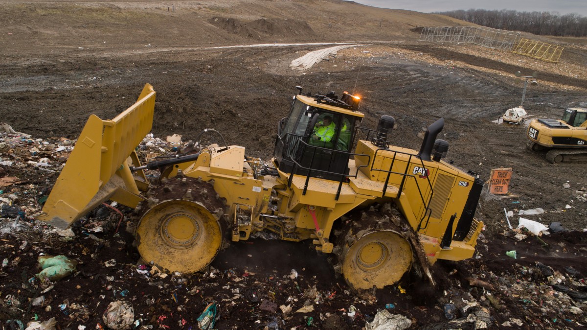 The new Cat 836 Landfill Compactor