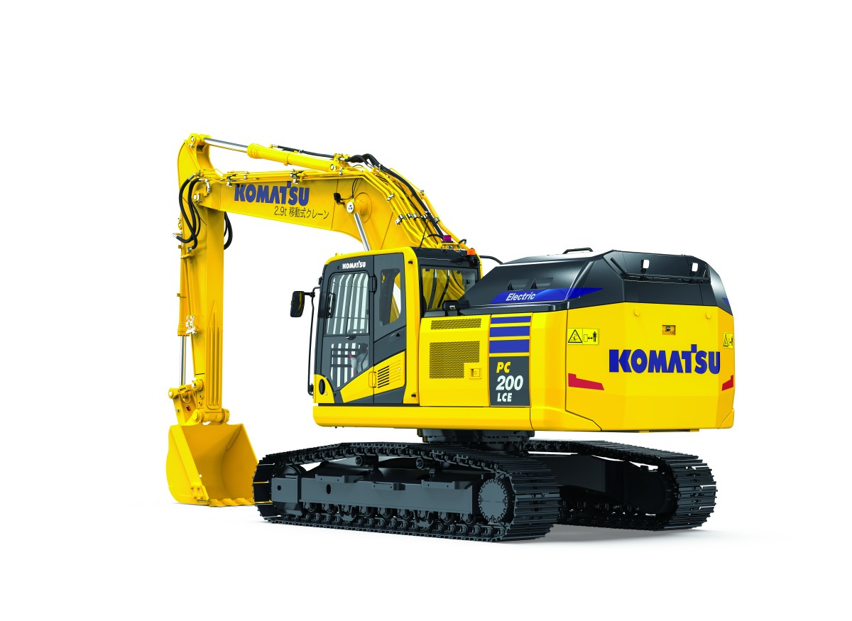 Komatsu will present the PC210LCE-11 electric excavator at Intermat