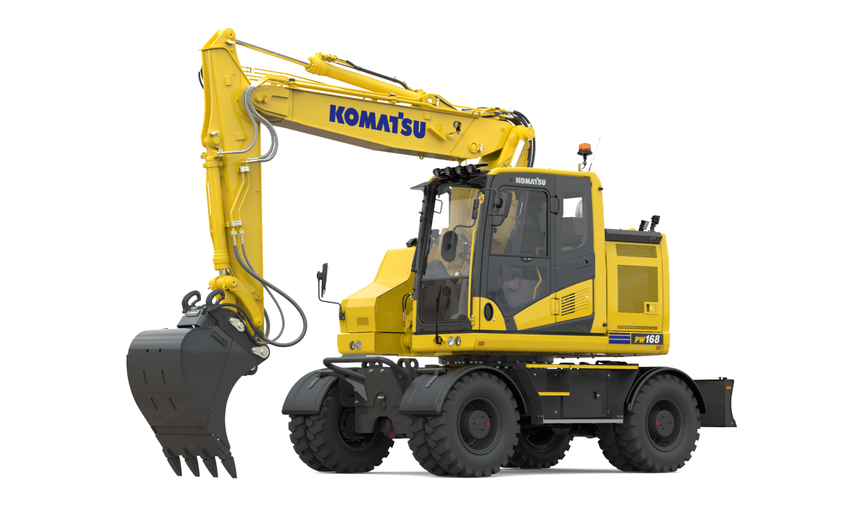 Komatsu's new PW168-11 and PW198-11 wheeled excavators