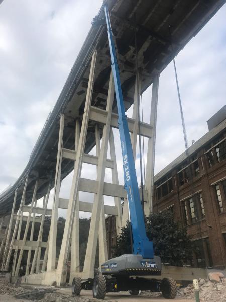 Due Genie SX-180 coinvolte nell&rsquo;imponente lavoro di demolizione del ponte Morandi

