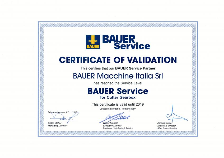 Bauer Macchine Italia: qualità certificata per le fondazioni