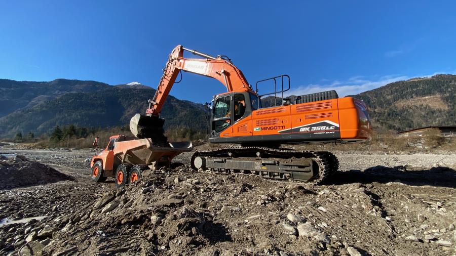 Il nuovo escavatore Doosan DX350LC-7 mette in sicurezza il Torrente But