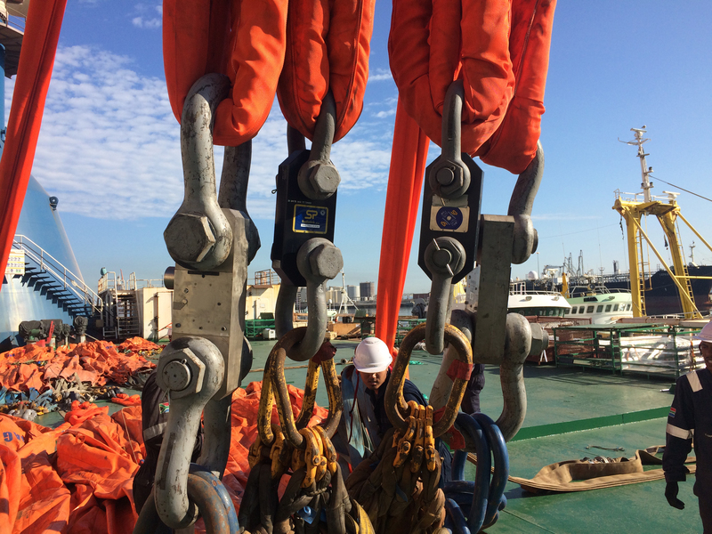 Straightpoint load cells integral to onboard crane load tests
