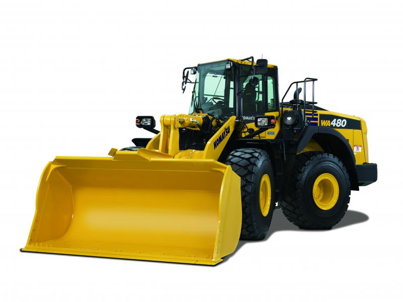 The Komatsu WA480&#8208;8 wheel loader with auto digging function
