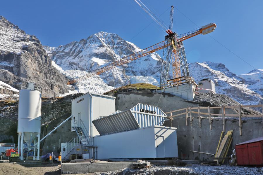Liebherr concrete mixing plant operates at an altitude of 2,340 metres in Switzerland