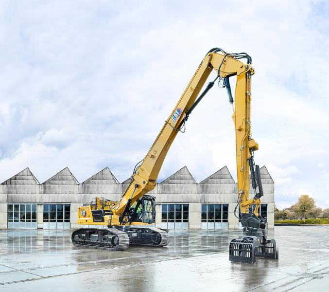 New Cat 340 UHD demolition excavator features higher vertical reach and more configuration flexibility 